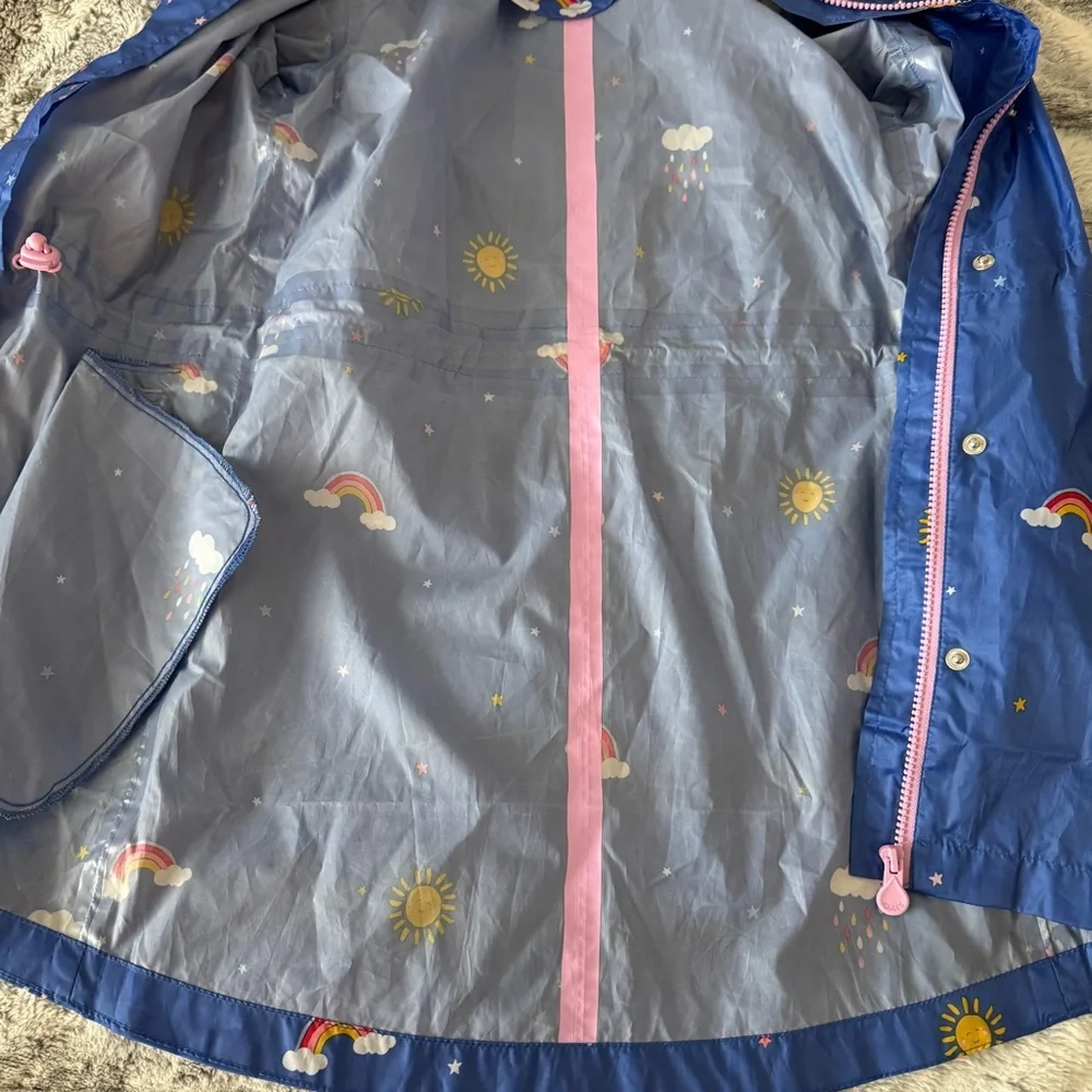 Joules Girls Raincoat Go Lightly Size 10 Blue Sky Icons Right As Rain Collection